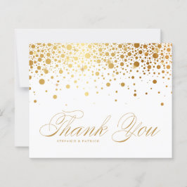 Gold Foil Confetti Dots Hochzeit Dankeschön Karte