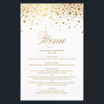 Gold Foil Confetti Dots Wedding Menu Card<br><div class="desc">Individuell anpassbare Menükarte mit Imitaten,  goldgeflochtenen Konfetti-Punkten und Streifen-Muster. Diese elegante Karte eignet sich perfekt für jedes Hochzeitsthema und jede Jahreszeit. Personalisieren Sie diese,  indem Sie Namen,  Datum und Menüdetails hinzufügen.</div>