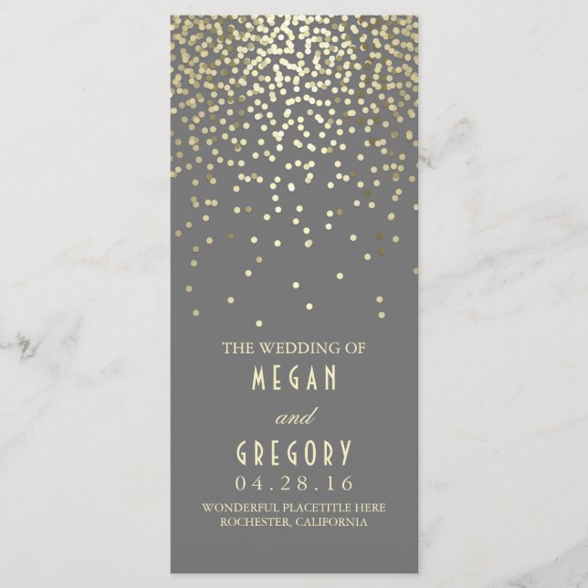 Gold Foil Confetti Hochzeitsprogramme Programm (Vorderseite)