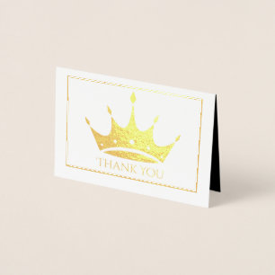 Gold Foil Crown Mini Card Vielen Dank Folienkarte