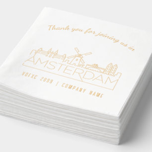 Gold Foil Custom Amsterdam Corporate Event Napkins