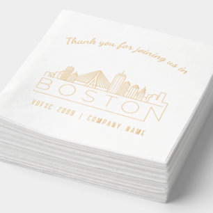 Gold Foil Custom Boston Corporate Event Napkins Servietten Mit Folie