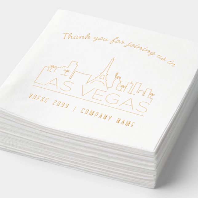 Gold Foil Custom Las Vegas Corporate Event Napkins (Détail)