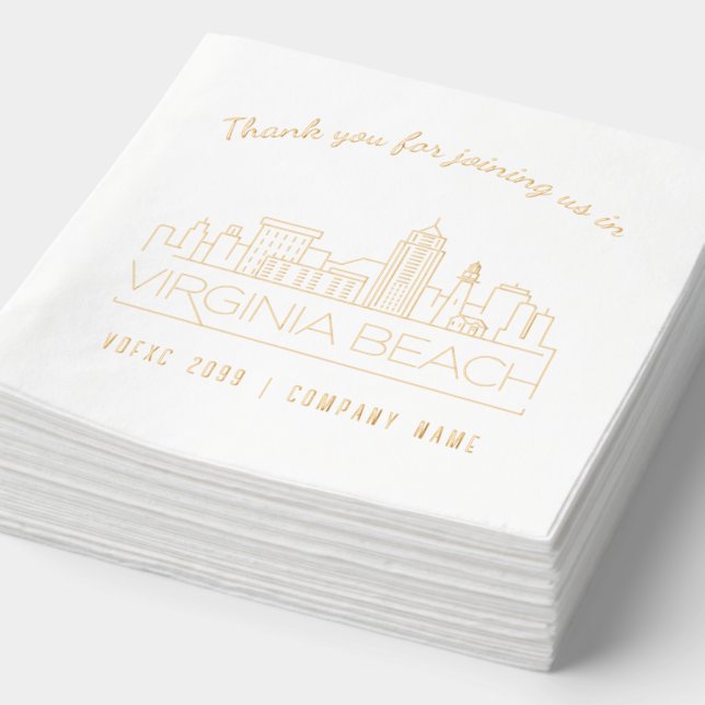 Gold Foil Custom Virginia Beach Event Napkins Servietten Mit Folie (Ausschnitt)