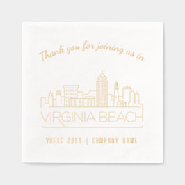 Gold Foil Custom Virginia Beach Event Napkins Servietten Mit Folie