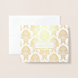 Gold Foil Damask Personal Stationery Folienkarte