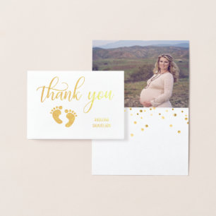 Gold FOIL DANK YOU Baby Shooter   FOTO Folienkarte