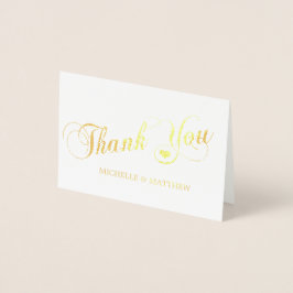 Gold Foil DANK YOU Wedding Heart | FOTO Folienkarte