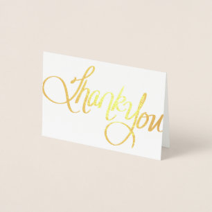 Gold Foil Danke Card - Handgeschriebene Kalligraph Folienkarte