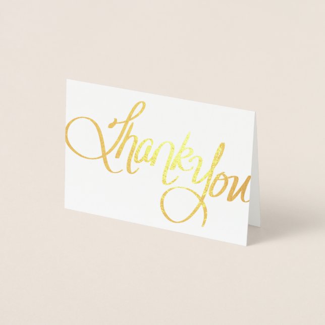 Gold Foil Danke Card - Handgeschriebene Kalligraph Folienkarte (Vorderseite)