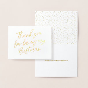 Gold Foil Danke, dass du mein Trauzeuge bist Folienkarte