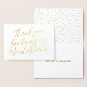 Gold Foil Danke, dass du meine Trauzeugin bist Folienkarte