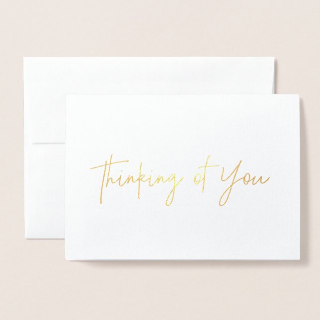Gold Foil Denken Sie an Ihre Karte (Vorderseite mit Umschlag)