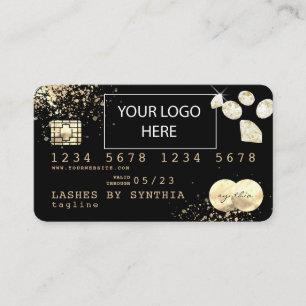 Gold Foil Diamanten Kreditkarte hinzufügen Ihr Log Visitenkarte