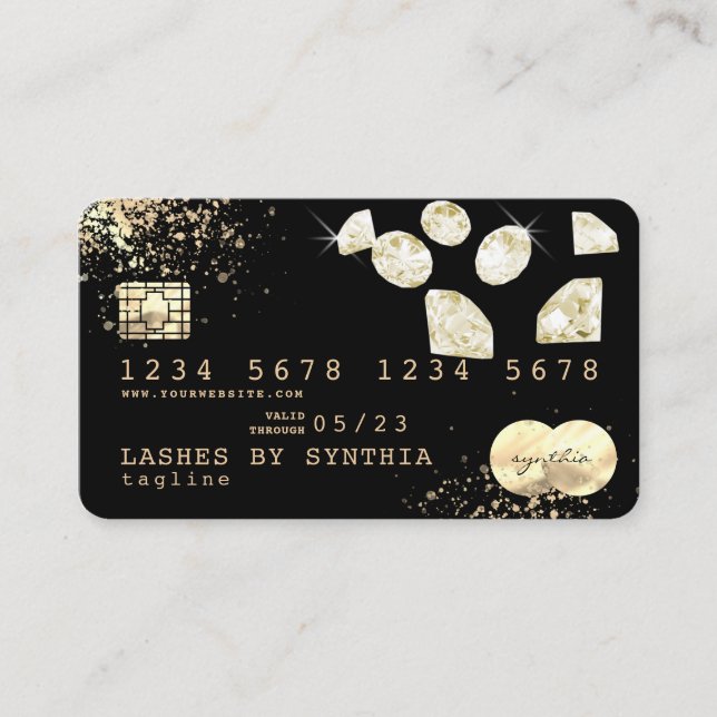 Gold Foil diamants Carte de crédit ajoutez votre l (Devant)