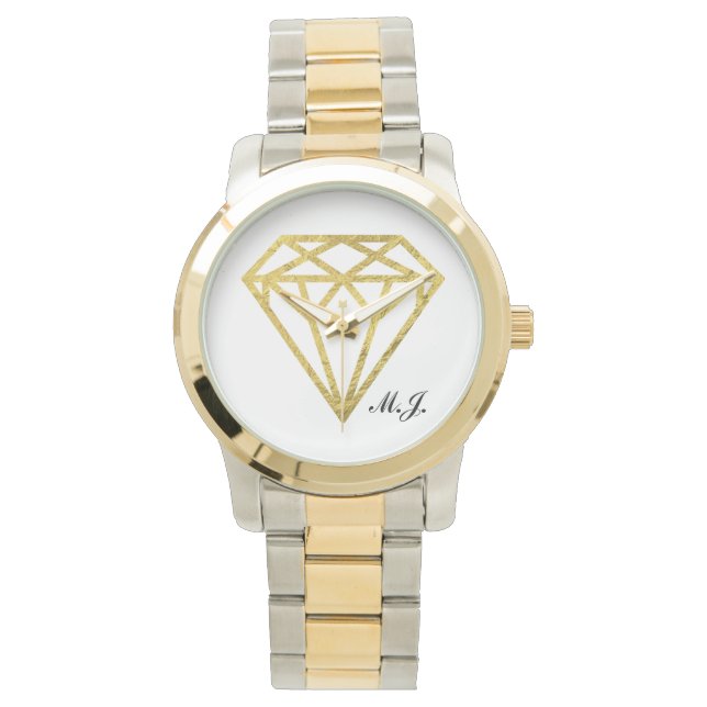 Gold Foil Diamond Armbanduhr (Vorderseite)