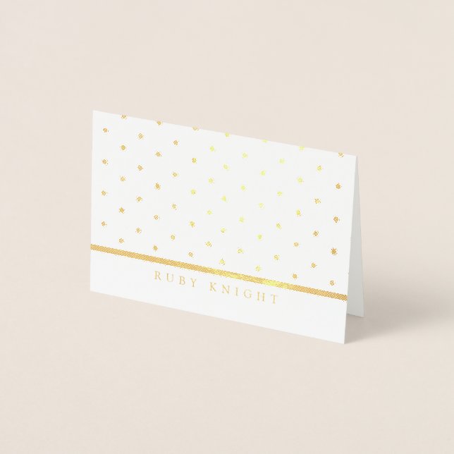 Gold Foil Dots und Name Folienkarte (Vorderseite)