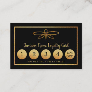 Gold Foil Dragonfly - Loyalty Card Treuekarte