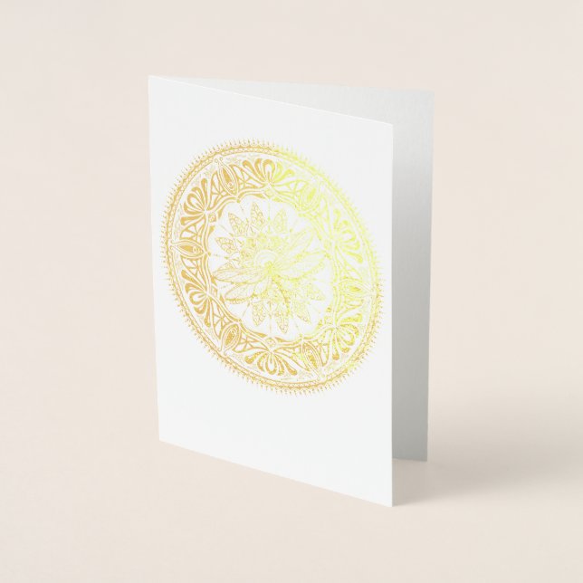 Gold Foil Dragonfly Mandala carte de voeux (Devant)