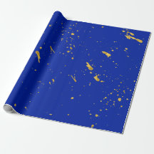 Gold Foil Effect Ink Splatter Wrapping Paper