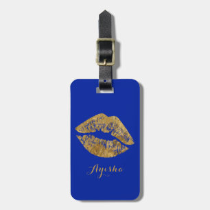 Gold Foil Effect Kiss Monogram Gepäckmarke Gepäckanhänger