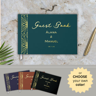 Gold Foil Elegant Moderne Luxe Mariage Livre d'hôt