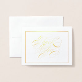 Gold Foil Elegante Calligraphie Vielen Dank Folienkarte