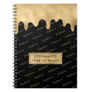 Gold Foil Elegantes Script Typografy Name Pattern Notizblock