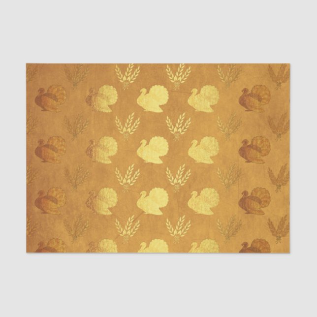 Gold Foil Erntedank Seidenpapier (Vorderseite)