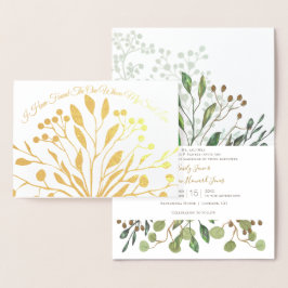 Gold Foil fand die Einladung zur Hochzeit in der e