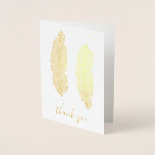 Gold Foil Feather Danke Karte