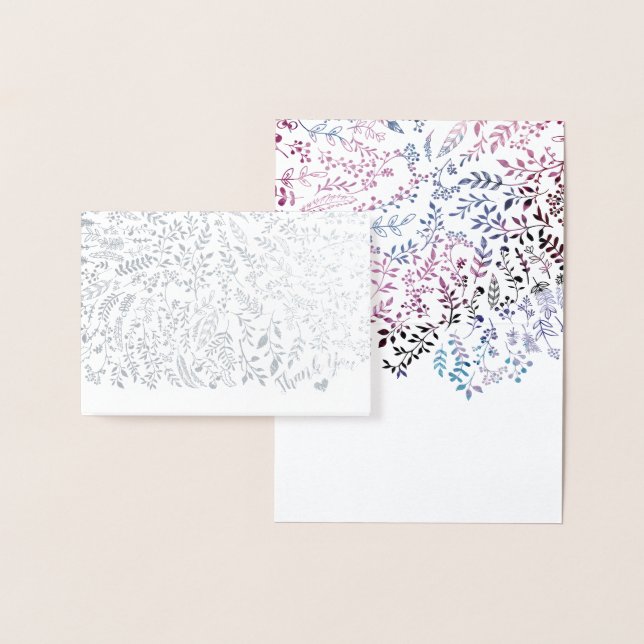 Gold Foil Floral Typografy Vielen Dank Folienkarte (Anzeige)