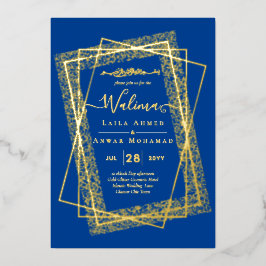 GOLD FOIL Frame Text Nikah Walima Islamische Hochz Folieneinladung