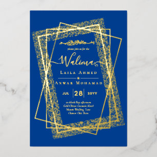 GOLD FOIL Frame Text Nikah Walima Islamische Hochz Folieneinladung