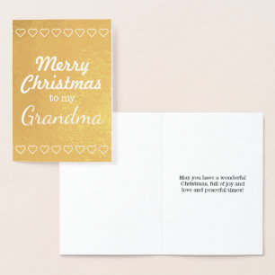 Gold Foil "Frohe Weihnachten für mein Oma" Card Folienkarte