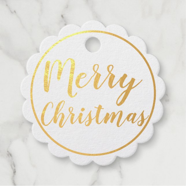 Gold Foil Frohe Weihnachtsfeier Neues Jahr Geschen Geschenkanhänger (Vorderseite)
