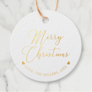 Gold Foil Frohe Weihnachtsgeschenke Tags