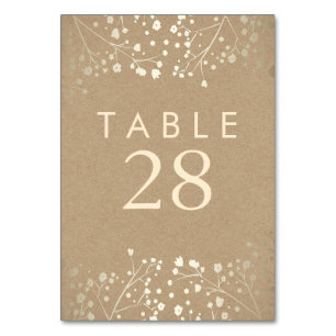 Gold Foil Gipskraut Craft Hochzeit Tischnummer