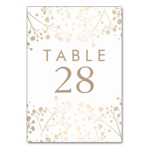 Gold Foil Gipskraut Hochzeiten Tischnummern