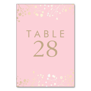 Gold Foil Gipskraut Rosa Hochzeitsstipps Tischnumm Tischnummer