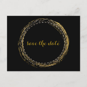 Gold Foil Glamour Circle Save the Date Postcard Ankündigungspostkarte