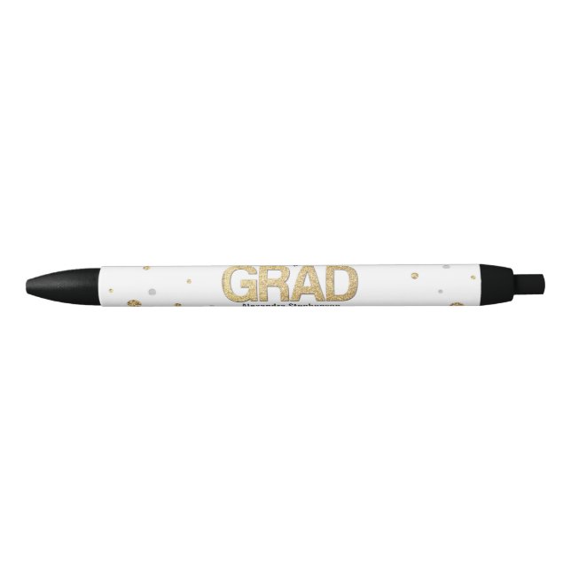 Gold Foil Glitter Confetti Graduation Party Custom Kugelschreiber (Vorderseite)