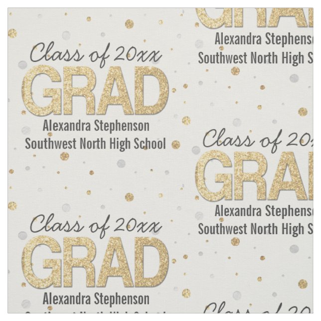 Gold Foil Glitter Confetti Graduation Party Custom Stoff (Muster)