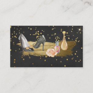 *~* Gold Foil Glitzer Nail Polnischer Heels Parfü Visitenkarte
