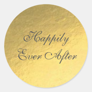 Gold Foil glücklicherweise je nach Hochzeitsticker Runder Aufkleber