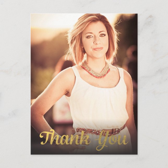 Gold Foil Graduation Grad Merci photo carte postal (Devant)