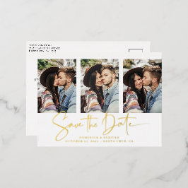 Gold Foil Handgeschriebenes Save the Date Multiple Folie Einladungspostkarte