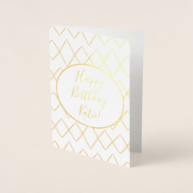 Gold Foil Happy Birthday Card Folienkarte (Vorderseite)