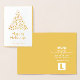Gold Foil Happy Holidays Business Logo Folienkarte