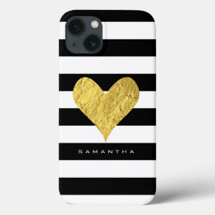 Gold Foil Heart iPhone 13 Hülle
